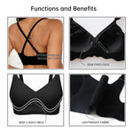 Women's Bra | V-Neck Enhances Neck Line, 3D Soft Air Support Comfort, Breathable Quick Rebound Fabric, U-Back Seamless Bralette