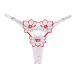Embroidery Flower Thin Sexy Girls G String Thong Panties Women Briefs Hollow Out Transparent Underwear Female Lingerie