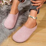 Spring Round Toe Cork Clogs Slippers for Women Outdoor Cork Footbed Flat Heels Mules Shoes Woman Plus Size Suede Slides Female