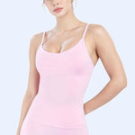 HISTELLO Impact Scoop Neck Top Women Gym Tank Top Sports Yoga Vest Fitness Seamless Open Back Bra Running Workout Sportswear