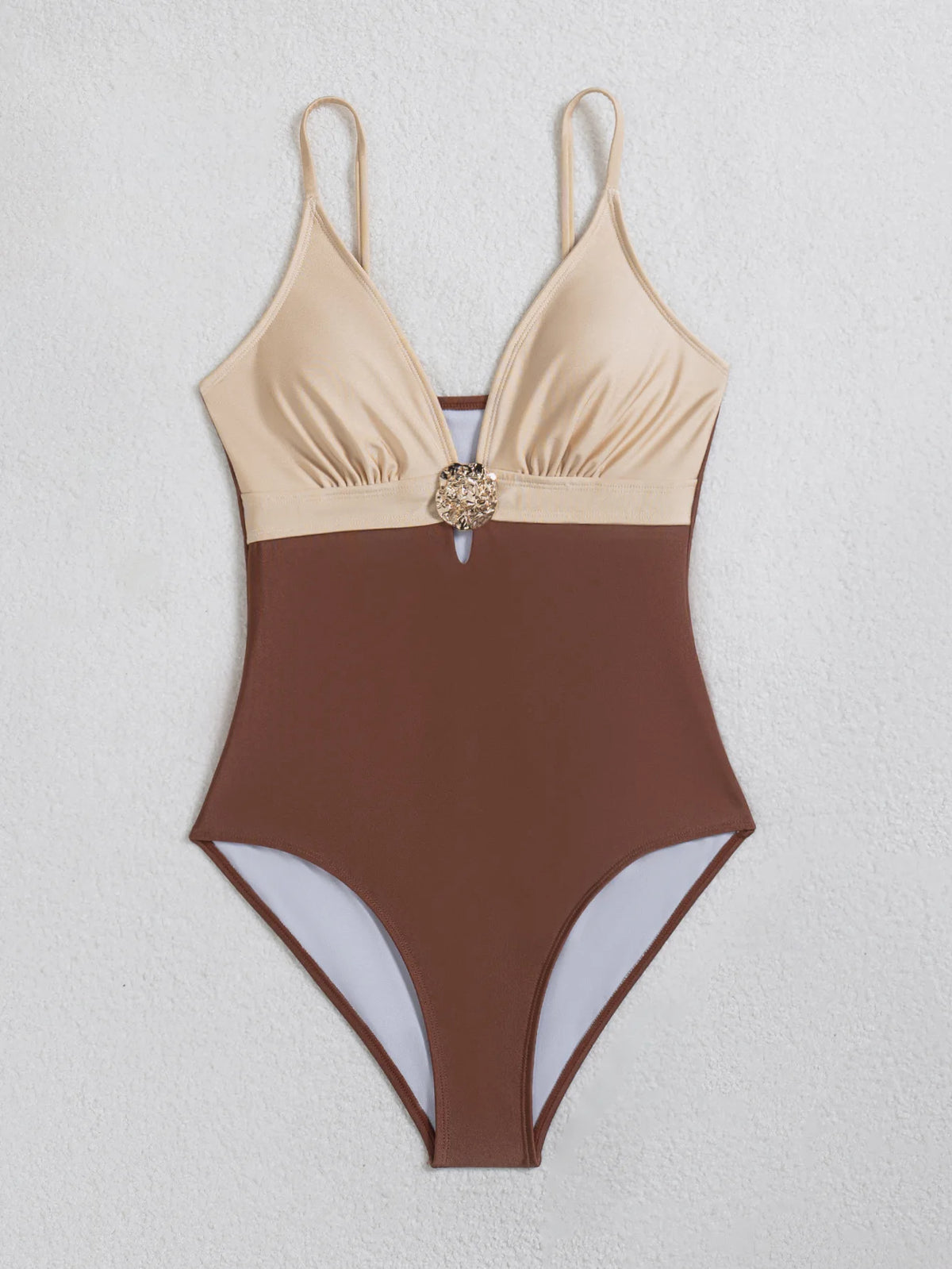 Contrast Color 2026 New Women's One Piece Suit Swimwear Sexy Strappy Backless Swimsuit Rhinestone Push Up High Waist Beachwear
