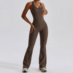 Women Fitness Bodysuit Backless One Piece Yoga Set Jumpsuit Sports Gym Workout Clothes Tights Active Wear Slim Playsuit Female