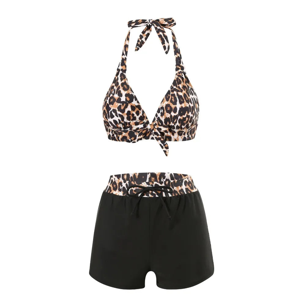 Sexy High Waist Bikini Shorts 2026 Women Swimsuit Two Piece Swimwear Female Bikinis Set Leopard Bathing Suits Brazilian Biquini
