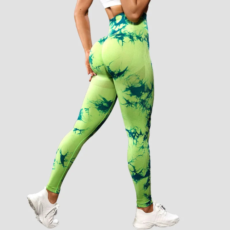 47 Color Marbling Tie-Dye Seamless Yoga Pants Sports Leggings Women Running Fitness High Waist Gym Leggings Women Workout Tights