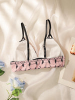 Kawaii Cat Print Triangle Bralette Women Wireless Thin Cup Bra Cute Pink Soft Breathable Daily Lingerie For Teen Girls MR2844