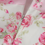 Women's Summer Floral Print Bohemian Long Dress Stylish Lace Patchwork Ruffled Trim Spaghetti Strap V Neck A-Line Dress