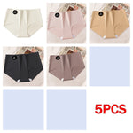 5PCS Seamless Mulberry Silk Underwear Ultral Thin Women's Panties Sexy High Elastic Invisible Briefs Soft Underpants Lingerie