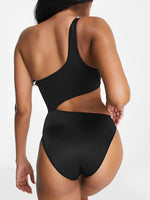 2026 One Shoulder Cut Out Swimsuit One Piece Solid Swimwear Women Bathers Bathing Swimming Swim Suit Female Beach Wear