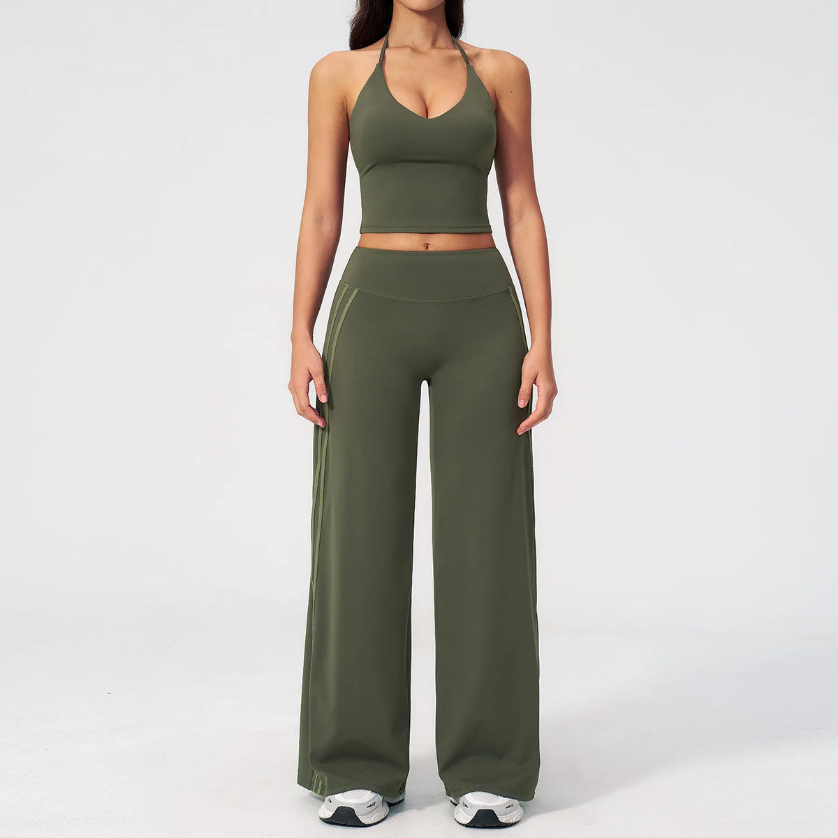 2 Pieces Women's Tracksuit Workout Clothes Yoga Set Sportswear High Waist Bell-bottoms Sexy Fitness Bta Sports Suit Gym Clothing