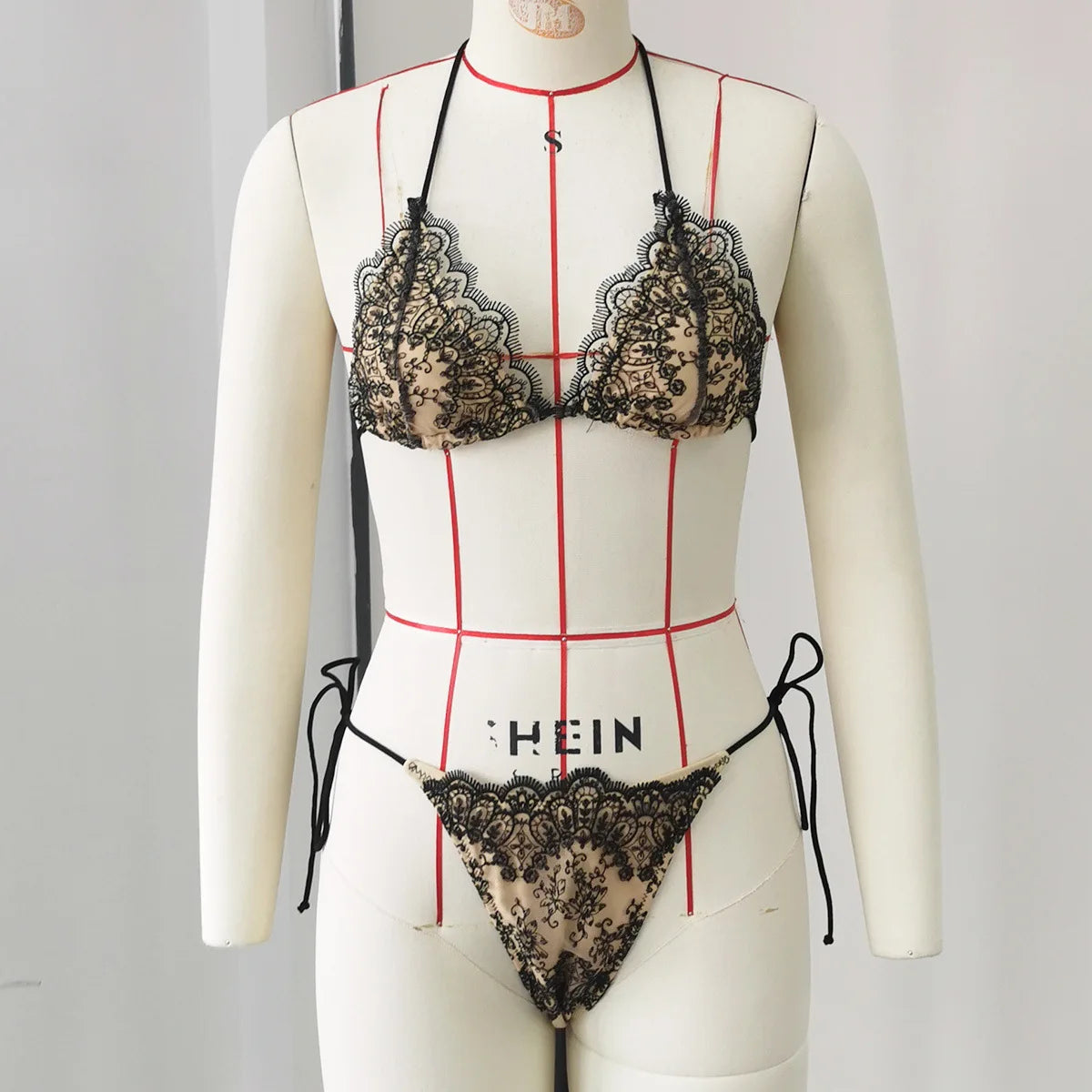 Sexy Black Lace Long Pants 3 Piece Bikini Set Women Push Up Bra Bandage Triangle Swimsuit Beach Bathing Suit Holiday Swimwear