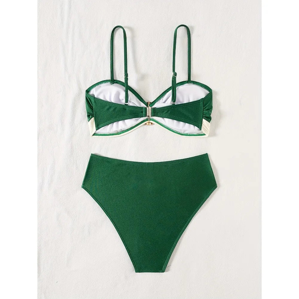 Sexy Bikini 2025 Woman Swimsuit Two Pieces Swimwear Female High Waisted Bikinis Set Swimming for Bathing Suits Brazilian Biquini