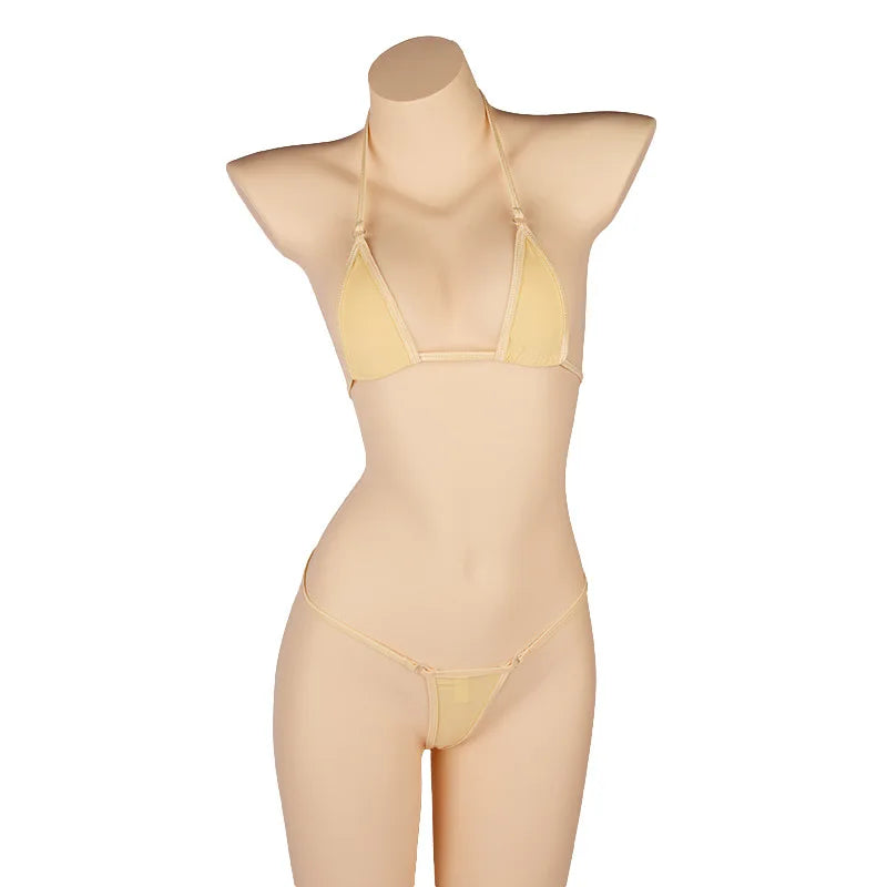 DEKA Solid Transparent Bikini Women Mini Micro Bikini Set Bandage Thong Underwear G-String Bra Swimsuit Brazilian Swimwear