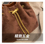 2026 Soft Commuting Crossbody Bags Faux Suede Sewing Hot Sale Bags for WomenThread Solid Color String Women's Handbags
