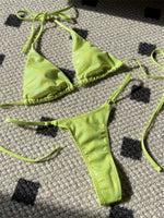 Shiny Bikini Set 2025 Women Luxury Bling Purple Neon Green Push Up Micro Swimsuit Summer Bathing Suit Thong Swimwear Biquini