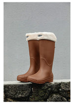 Women's Rain Boots Anti Slip Thick Soles Outdoor Long Tube Rain Boots Waterproof Fashion Wear-resistant Kitchen Women's Boots