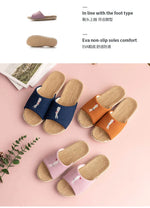 Breathable Cotton Flax Slippers For Women Men Indoor Shoes Anti-slip Light Weight Cute Cartoon Couples Home Floor Slides