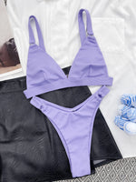 DEKA Women Solid Bikini Set Triangle Brazilian Neon Pink Swimwear Bandage Backless Two Pieces Swimsuit Beachwear Biquini