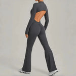 Women's Seamless Yoga Jumpsuits Sports Fitness Gym One-piece Long-sleeves Hip-Lifting Beauty Back Workout Training Bodysuits