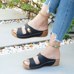 Women's Fashion Wedge-heeledLeisure Slippers 2026 Summer New Lightweight Open-toed Platform Slippers.