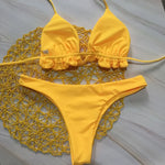 Summer Brazilian Bikini Set for Women Sexy 2 Pieces Set Push-up Swimwear Bandage Top Thong Bathing Suit Swimsuit Beachwear