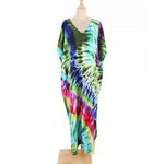 2026 New Colorful Kaftan Tunic Beach Dress Beach Wear Beachwear Beach Cover Up Cover-upsLoose Maxi Dress Female Women V4428