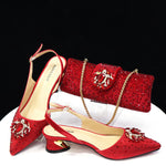 Doershow hot selling purple Shoes and Bags To Match Set Italy Party Pumps Italian Matching Shoe and Bag Set for Party! 81-21