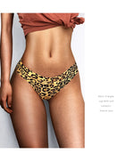 Ice Silk Seamless Snake Leopard Women Panties Sexy G String Thong Underwear T Back Girls Briefs Fitness Lingerie Plus Size M-XXL