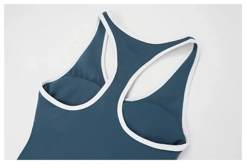 Women's Nude Yoga Clothes Beautiful Back and Slim Fit Two Anti Glare Dresses Outdoor Sports Running and Leisure Fitness Clothes
