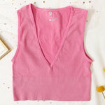 Deep V Crop Top Women Bra Top Sexy Lingere Seamless Underwear Female Tanks Top Sleeveless Fitness Top Camisole