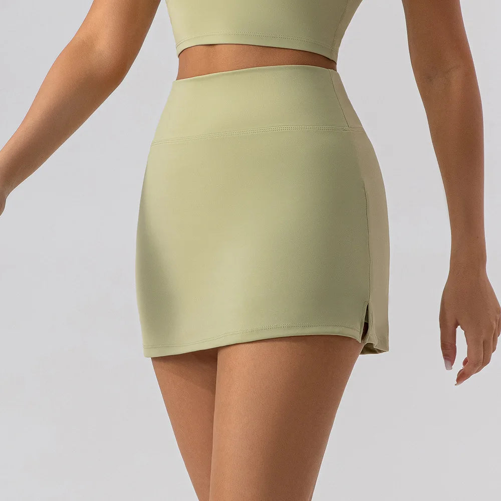 2025 Tennis Skirts Shorts Women Solid Sports Gym High Waist Yoga Fitness Shorts Slim Fit Breathable Running Fitness Mini Skirt
