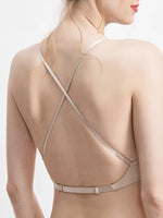 French triangle cup underwear female sense U-shaped invisible bra with large backless neck bra for small breasts