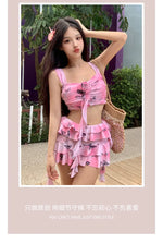 Swimsuit split skirt conservative small breast push up vacation swimsuit hot spring date romantic bikini