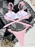 Push Up Ruffled Bikinis Underwired Bra Cup Bikini 2026 Women Swimsuit Female Swimwear Two Pieces Bikini Set Bathing Suit Swim