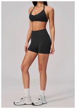 2 Pieces Seamless Yoga Sets Women Solid Color Sports Bra Tight Fitting Peach Buttocks Shorts Fitness Suit Gym Running Tracksuit
