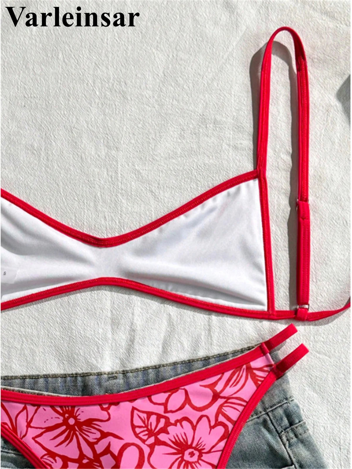 S - XL 2026 Sexy Printed High Leg Cut Bikini Female Swimsuit Women Swimwear Two-Pieces Bikini Set Bather Bathing Suit Swim V8037