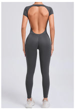 One-piece Yoga Padded Backless Suit Female Rompers Quick Dry Yoga Clothing Workout Bodysuits Scrunch Sports Jumpsuit Women