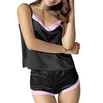Lace Pijama Dot Print Women's Pajama Sets V-Neck Stretch Satin Sexy Lingerie Sleepwear Pajamas Home Wear Nightwear Clothing
