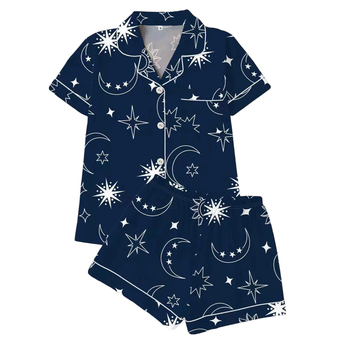 Women's Sleepwear Women's Comfort Printed Pajamas Set Milk Silk Cardigan Short Sleeve Shorts Homewear Set