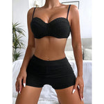White Swimwear Female Two Pieces Tankini Sets 2024 New Sports Push Up Swimsuit Women Beach Wear Swimming Bathing Suits Shorts