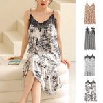 Summer Pajamas Lace Sling Camisolas Night Dress Plus Size Modal Lingerie Sleep Dress for Women Nightgown Retro Sexy Dress