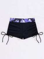 Women's Two-Piece Swimsuit Cross Strap Backless Bikini Floral Print Sports Fit Bodycon Polyester Fabric Swimming Water Sport
