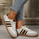Plus Size 42 Leopard Print Flat Shoes Women Comfortable Breathable Flat Heels Sneakers Woman Non Slip Soft Sole Sports Shoes