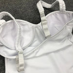 Underwired Bra Cup One Piece Swimsuit Women Swimwear Female Monokini Push Up Bather Bathing Suit Swim Beachwear Slim Bodysuit