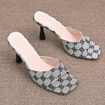 Fashion Design Stiletto High Heel Sandals Women Summer Plus Size 43 Square Toe Sandals Woman Elegant Party High Heeled Shoes