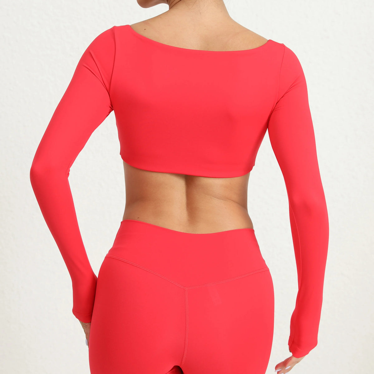 Women Crop Tops Yoga T-shirts Solid Sports Top Long Sleeve Running Shirts Quick Dry Fitness Gym Sport Gymwear