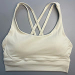 Solid Color Women Fitness Yoga Bra Top Soft Tight Comprehensive Training Jogging Gym Sports Underwear Cross Back With Chest Pad