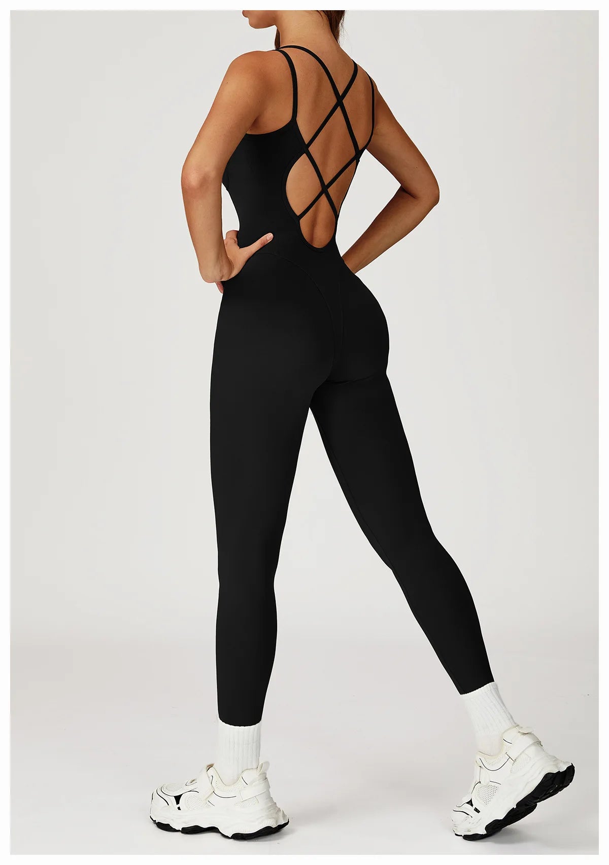 Hearuisavy Female Jumpsuit Long Elegant Sports Bodysuit Woman Gym Clothes Strappy Fitness Overalls Push Up Pilates Yoga Leotard