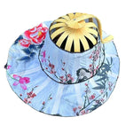 Multi-functional Travel Wide Brim Fan Sun Hats Foldable Bamboo Fan Hat Summer Sunshade Anti-squat Caps Fashion