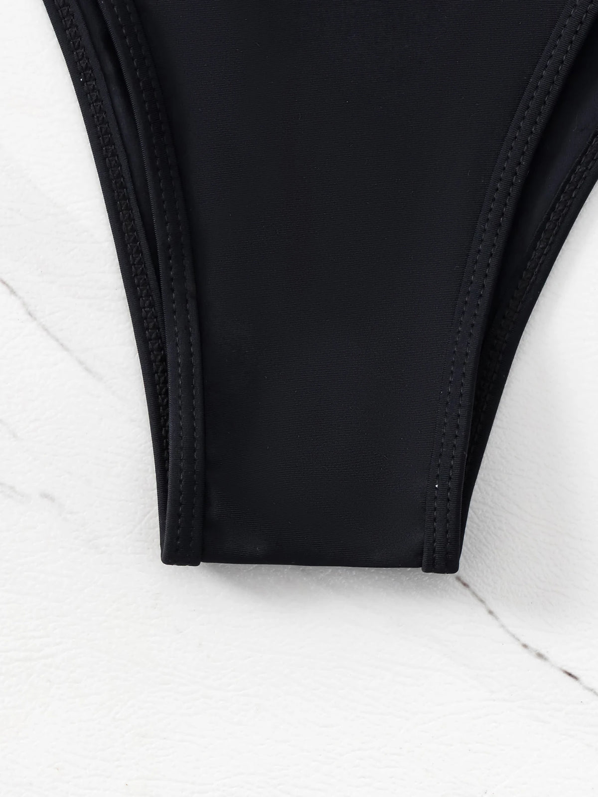 Black Sexy Bikini Split Swimsuit Set Tie-Up Neck Adjustable Straps Beachwear for Women