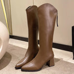 Pointed Toe Women High Boots Fashion Side Zippers Long Booties Ladies Elegant Party High Heel Shoes Winter Women's Footwear